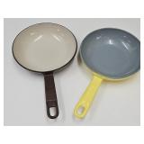 2 Cast Iron Enamel Skillets See Sizes