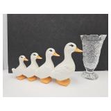 MCM Ducks in a Row 12" L & Beautiful Vase