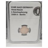 1939 A WWII Germany (1pf) Bronze Coin