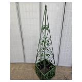 Metal Garden Planter w Trellis 51" high