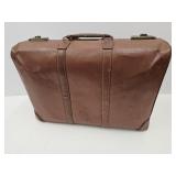 Antique Leather Suitcase 21" L
