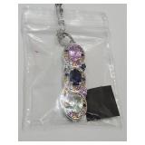 JTV Sterling Silver 3 Stone Necklace