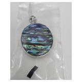 JTV Silver, Turquoise & White Topaz W Abalone Shel