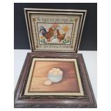 Crawel Vintage Rooster Art 16 x 13" & Signed Art
