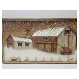 3D Wood Barn Decor 33 x 18.5" H