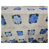 Beautiful Blue Rose Afgan 72 x 56"