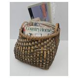 Basket W Country Home Magazines, Storage Container