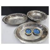 Heavy Silver Plate & Porcelain Enamel Trinket Box