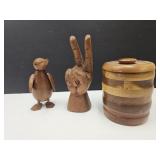 Wood Peace Sign 6" H, Penguin & Trinket Box