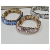 JTV Multi Color Crystal Stretch Bracelets