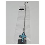 Sterling Silver & Turquoise Cross & 925 Chain 20"
