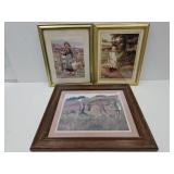 Wall Decor Girls & Boy w Farm Animal Pictures