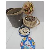 Sewing Box, Sea Shells & Planters