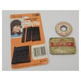 Vintage Advertising Boby Pins, Tins +