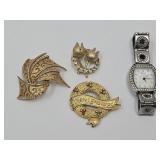 VTG Brooches & Mary Kay Watch