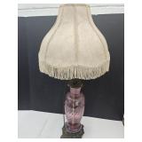 Pilgrim Cranberry Table Lamp; Shade Needs Cleaned