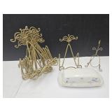 Book Or Plate Easels W Butter Dish