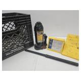 8 Ton Bottle Jack, Wheel Chocks W Crate
