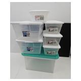 Set Of 7 Totes; Shoe Box Up To 18" Long