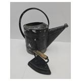 Antique Sad Iron W Galvanized Water Can