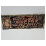 VTG Metal MAYFLOWER COFFEE Sign 19 3/4 & 6 3/4"