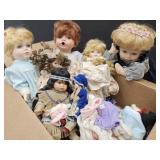 Lot Of Porcelain Baby Dolls & Clothes 6-20"