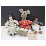 Lot Of Vintage Plush & Mouse 6 - 20"