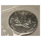 One Ounce Silver $5 Dollar Canada Coin