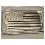 One Ounce Silver Bar with American Flag
