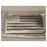 One Ounce  Silver  Bar with American Flag