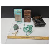 Coca Cola ruler, Yale Lock & Key & Trasistor +