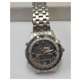 Working Digital Swiss Analog Compass Dual Time