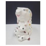 Henriksen Imports Stacked Piggy Bank w Stopper 8"