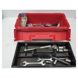 Tool Box W 1/2 " Wratchet & Socket Hand Tool Lot