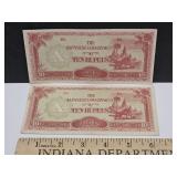 2 Japanese 10 Rupee Currency Notes