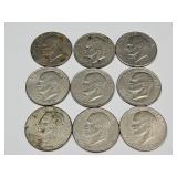 9 Ike Dollar Coins