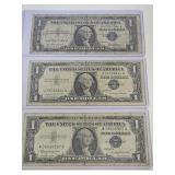 3 $1 Silver Certificates 57, 57A & 57B