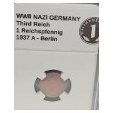 1937 A WWII Germany (1pf) Bronze Coin