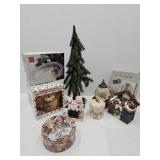 Christmas Tree 22" T ,Mikasa Bowl, Jars +
