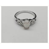New 925 Silver Opal Ring Sz 9