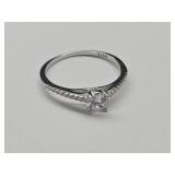 New 925 Silver CZ Set Ring Sz 8