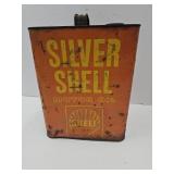 Vintage Silver SHELL Motor Oil  Advertising Can