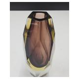 Murano Cut Art Glass Italy Vase 7 3/4" high
