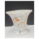 Vintage Akro Agate Slag Glass Vase 4 1/2" high