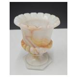 Vintage Akro Agate Slag Glass Vase 3 1/4" high