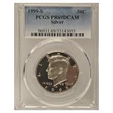 Graded 1999 S  PR69 Silver Kennedy Half Dollar