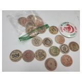 Anderson Indians Pin & Wooden Nickels