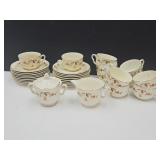Jewel Tea Creamer, Sugar Tea Cups & Saucers