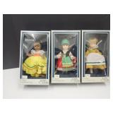3 VTG 8" Ginny Dolls- Italian, Jamaican, Pioneer