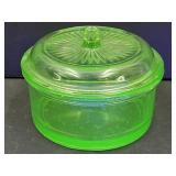 Uranium Glass Covered Candy Dish